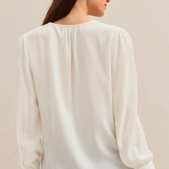 Lilysilk MIM Covered Button Silk Blouse - Picture 3 of 9